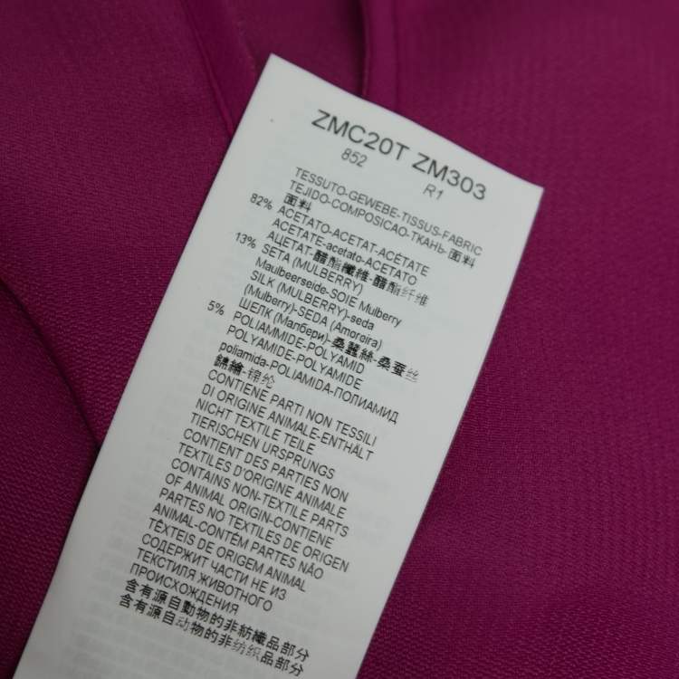 Pre Owned Armani Collezioni Purple Silk Asymmetric Collar Detailed Blouse M