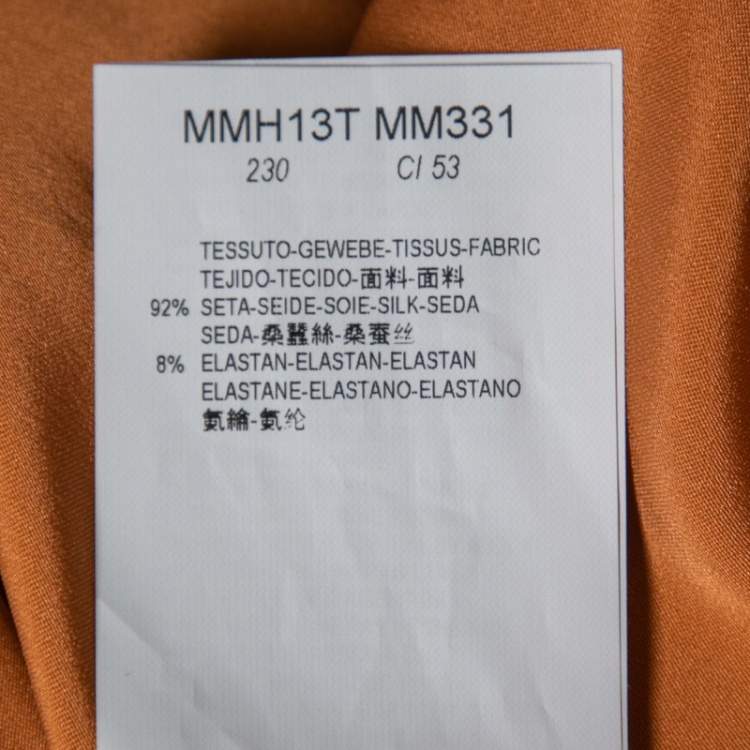 Pre Owned Armani Collezioni Orange Silk V-Neck Sleeveless Top S