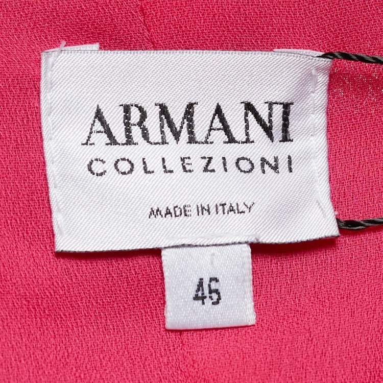 Pre Owned Armani Collezioni Pink Crepe Silk Sleeveless Ruffled Maxi Dress L