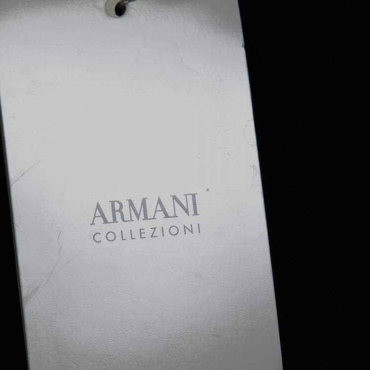 Pre Owned Armani Collezioni Black Monochrome Tweed Belted Skirt S