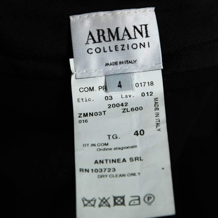 Pre Owned Armani Collezioni Black Monochrome Tweed Belted Skirt S