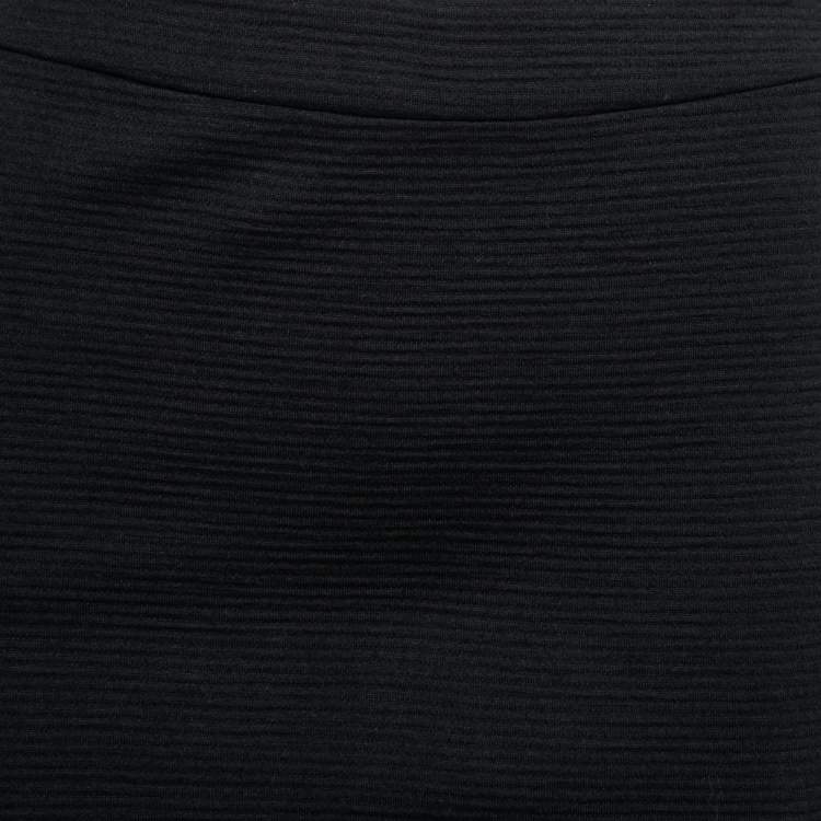 Pre Owned Armani Collezioni Black Wool Stretch Pencil Skirt S