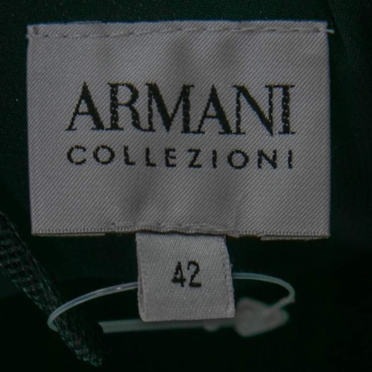 Pre Owned Armani Collezioni Black Textured Silk Gathered Camisole M