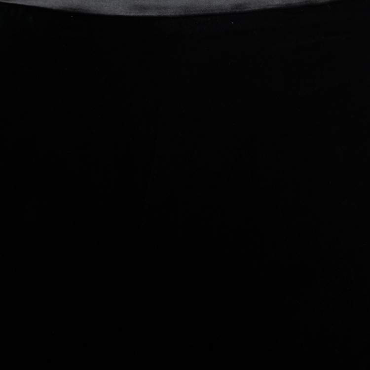 Pre Owned Armani Collezioni Black Velvet Knee-Length Skirt M