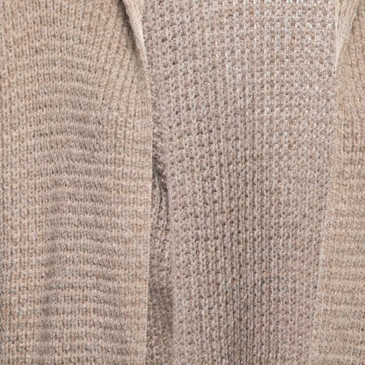 Pre Owned Armani Collezioni Light Brown Wool Shawl Collar Cardigan M