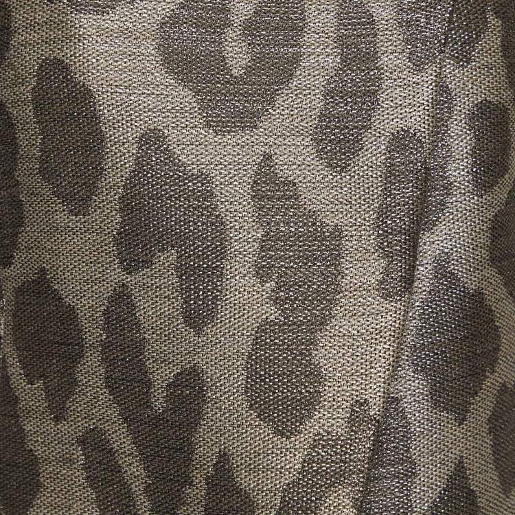 Pre Owned Armani Collezioni Beige Animal Printed Textured cotton Blazer S