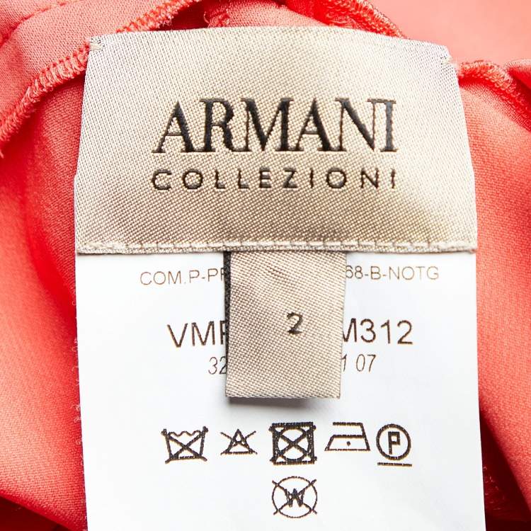 Pre Owned Armani Collezioni Pink Silk Belted Pants S
