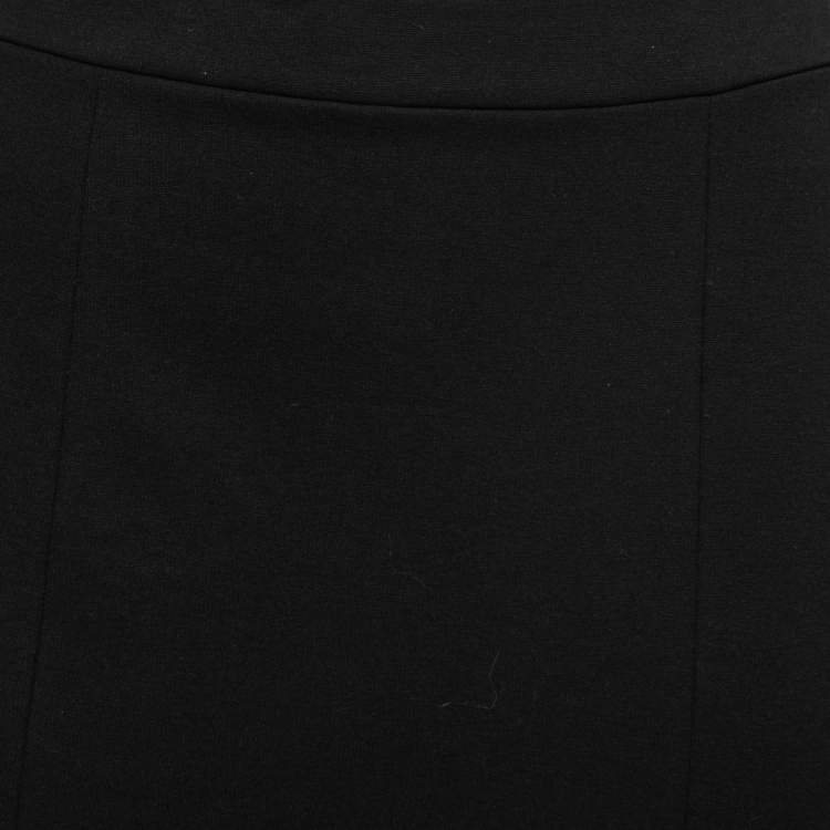 Pre Owned Armani Collezioni Black Stretch Knit Knee-Length Skirt L