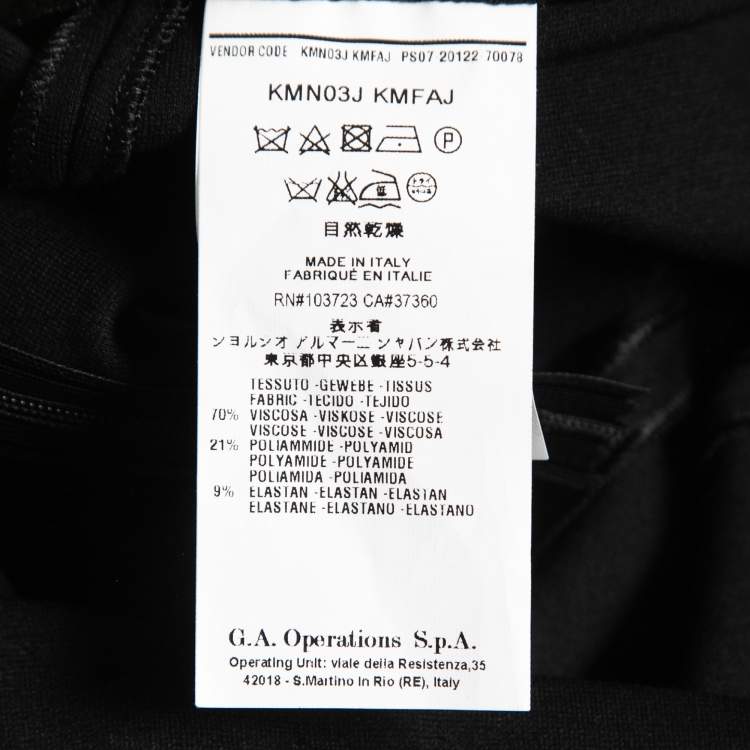Pre Owned Armani Collezioni Black Stretch Knit Knee-Length Skirt L