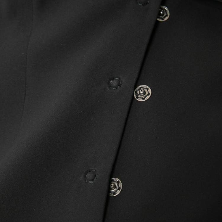 Pre Owned Armani Collezioni Black Silk Crepe Skirt Suit S