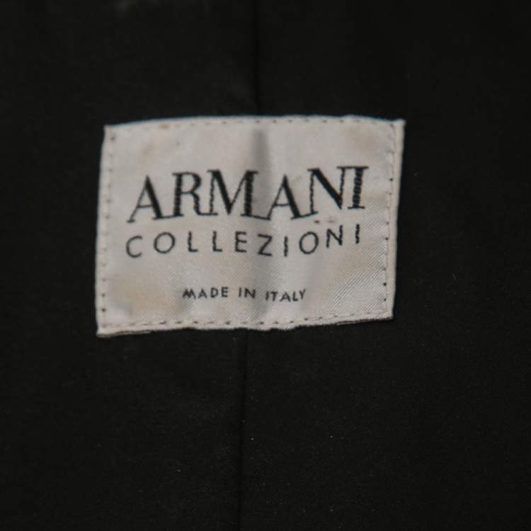 Pre Owned Armani Collezioni Black Silk Crepe Skirt Suit S