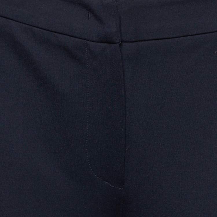 Pre Owned Armani Collezioni Navy Blue Knit Tapered Leg Pants XS