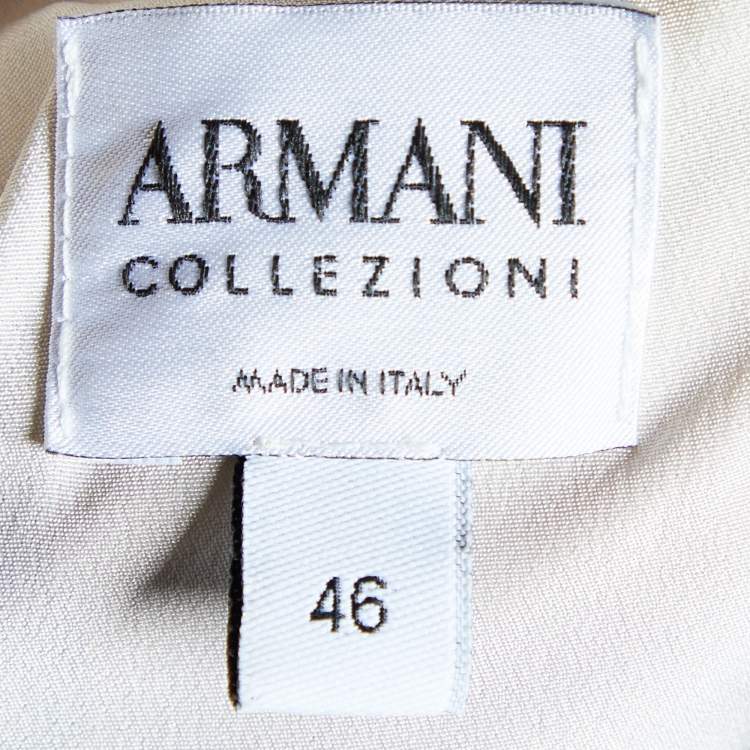 Pre Owned Armani Collezioni Multicolor Printed Silk Draped Top L