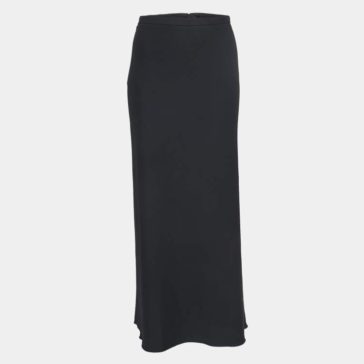 Pre Owned Armani Collezioni Black Crepe Maxi Skirt S