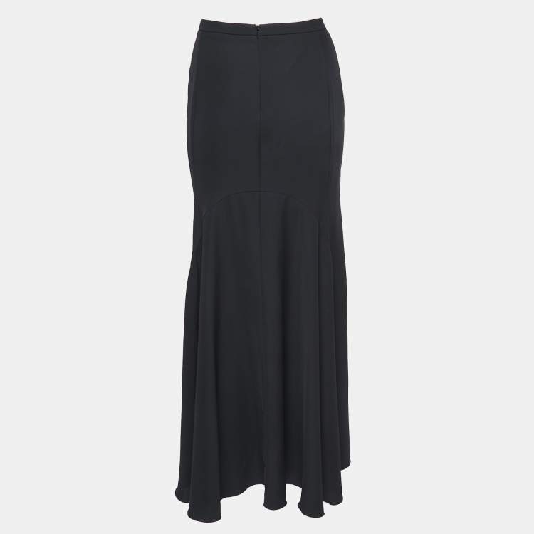 Pre Owned Armani Collezioni Black Crepe Maxi Skirt S
