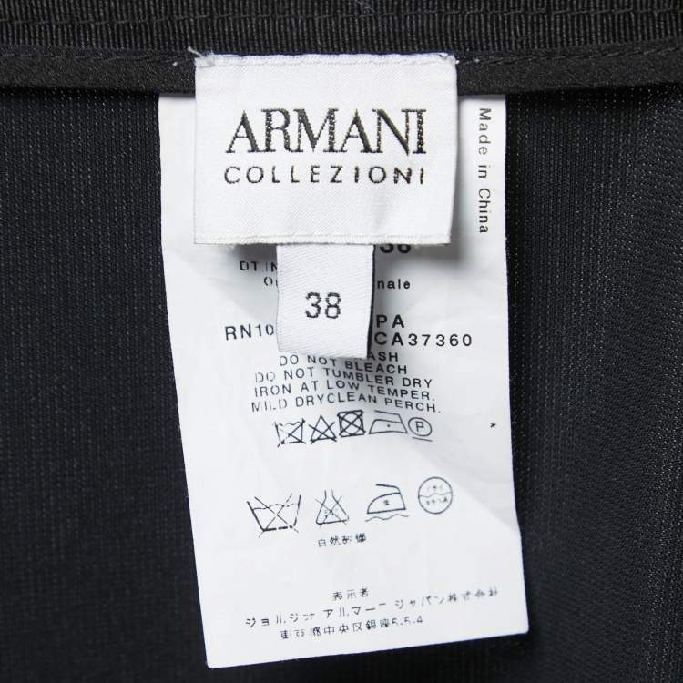 Pre Owned Armani Collezioni Black Crepe Maxi Skirt S