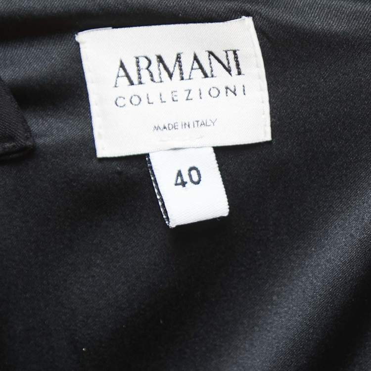 Pre Owned Armani Collezioni Black Crepe V-Neck Sleeveless Maxi Dress S