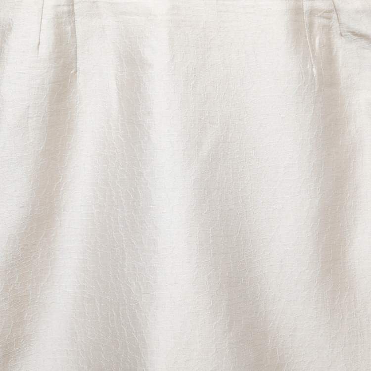 Pre Owned Armani Collezioni Beige Jacquard Pencil Skirt S