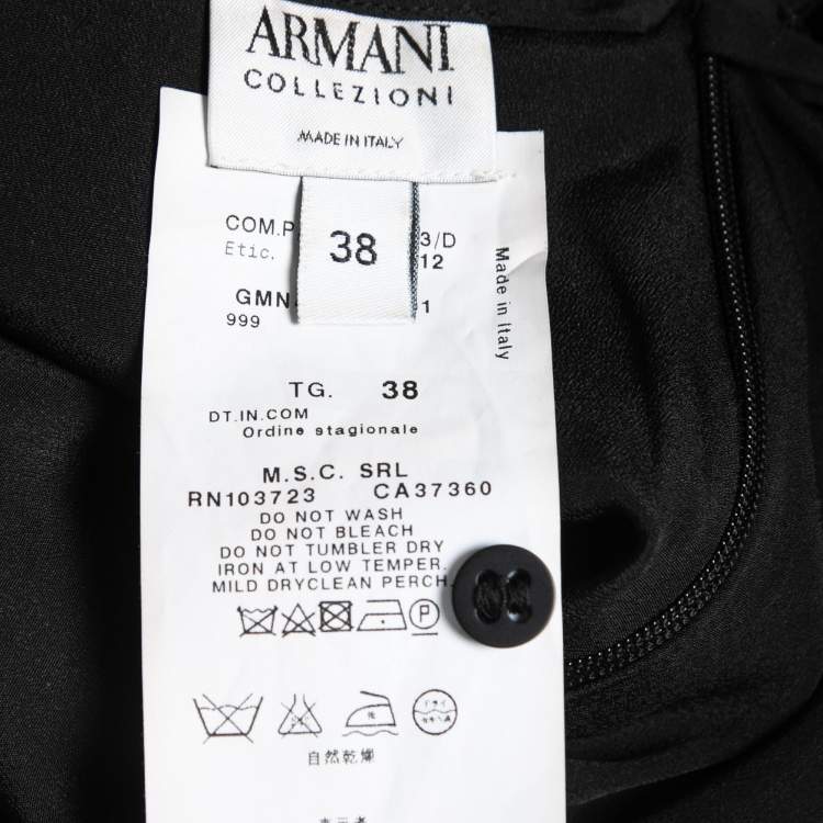 Pre Owned Armani Collezioni Black Crepe Knee Length Skirt S