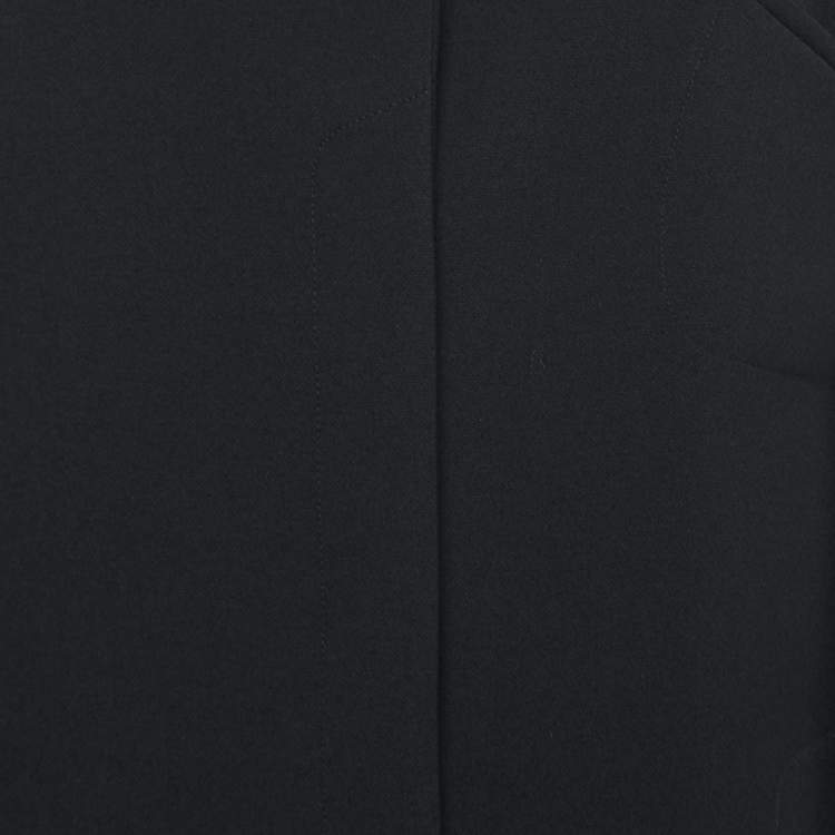 Pre Owned Armani Collezioni Vintage Black Wool Buttoned Long Overcoat L