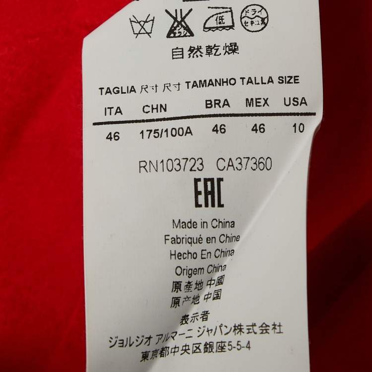 Pre Owned Armani Collezioni Red Knit Skirt and Blazer Set L