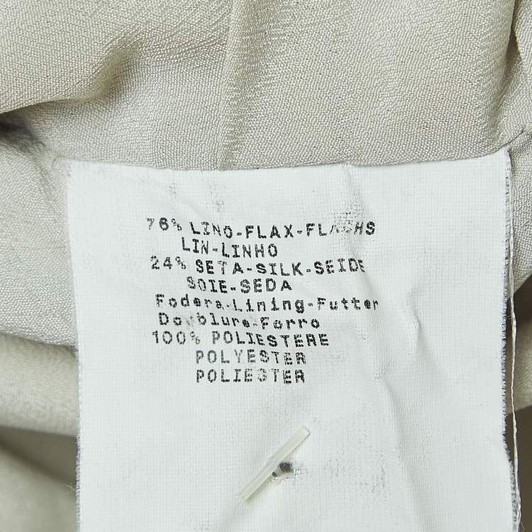 Pre Owned Armani Collezioni Light Grey Jacquard Single Breasted Blazer M