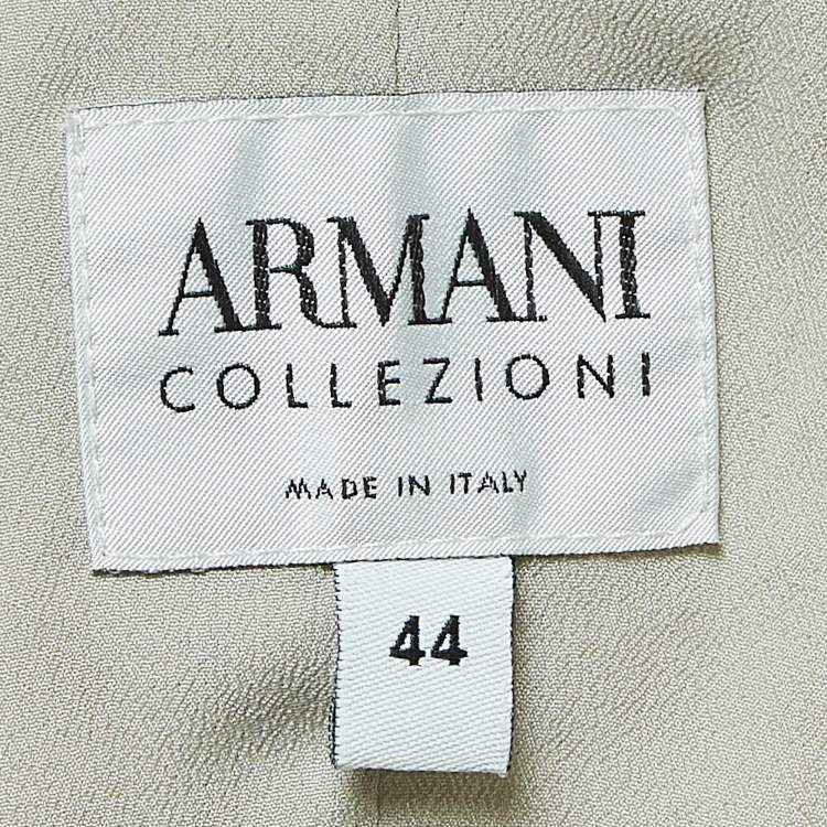 Pre Owned Armani Collezioni Light Grey Jacquard Single Breasted Blazer M