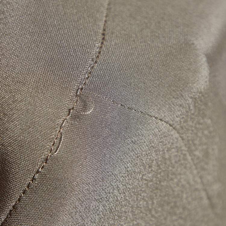 Pre Owned Armani Collezioni Brown Silk Crepe Pencil Skirt M