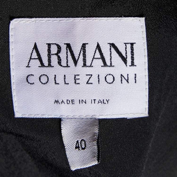 Pre Owned Armani Collezioni Black Tweed Button Front Jacket S
