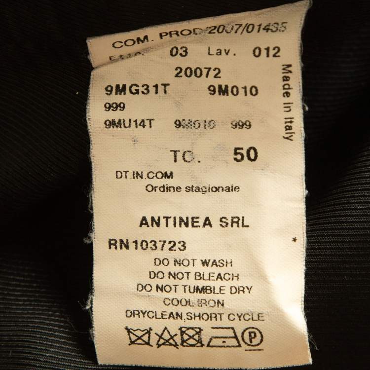 Pre Owned Armani Collezioni Black Gabardine Single Breasted Blazer XL