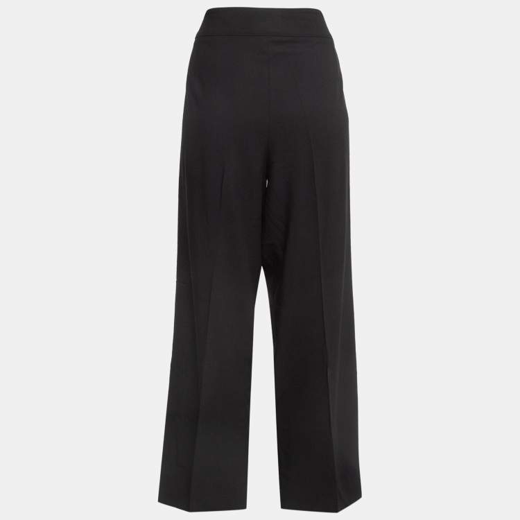 Pre Owned Armani Collezioni Black Gabardine Buttoned Formal Trousers XL
