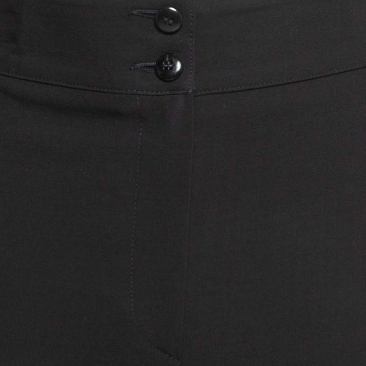 Pre Owned Armani Collezioni Black Gabardine Buttoned Formal Trousers XL