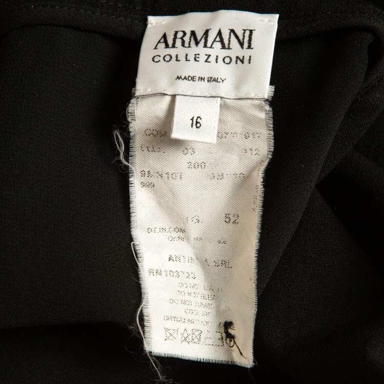 Pre Owned Armani Collezioni Black Crepe Formal Pencil Skirt XL