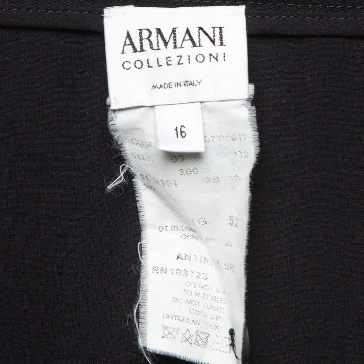 Pre Owned Armani Collezioni Black Crepe Formal Pencil Skirt XL