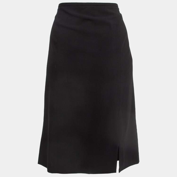 Pre Owned Armani Collezioni Black Crepe Formal Pencil Skirt XL