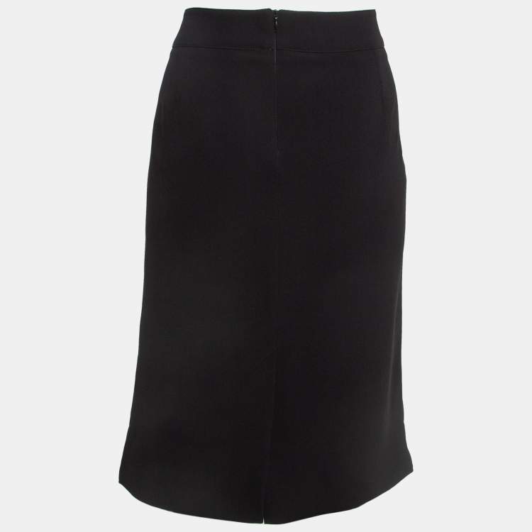 Pre Owned Armani Collezioni Black Silk Formal Pencil Skirt XL