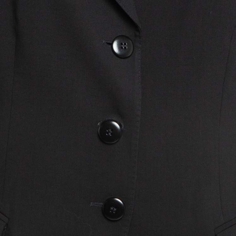 Pre Owned Armani Collezioni Black Gabardine Single Breasted Formal Blazer XL