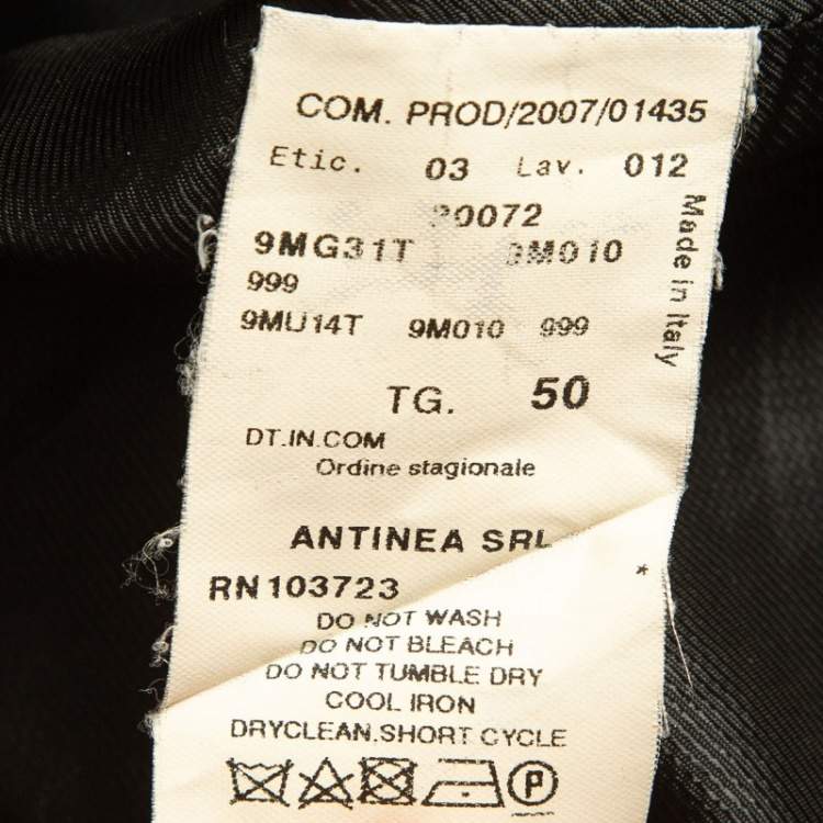 Pre Owned Armani Collezioni Black Gabardine Single Breasted Formal Blazer XL