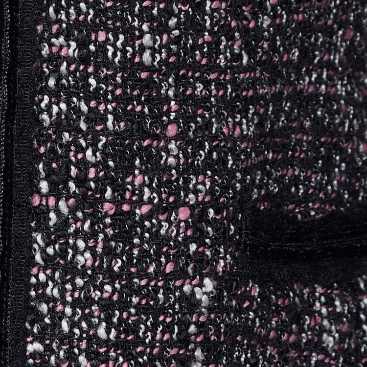 Pre Owned Armani Collezioni Black Tweed Button Front Jacket L