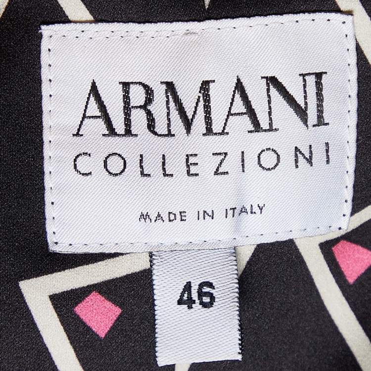 Pre Owned Armani Collezioni Black Tweed Button Front Jacket L