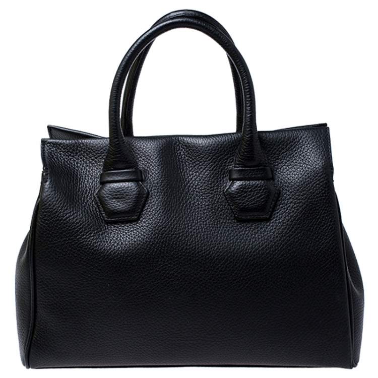 Pre Owned Armani Collezioni Black Leather Tote