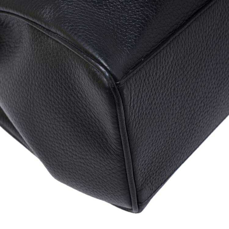 Pre Owned Armani Collezioni Black Leather Tote