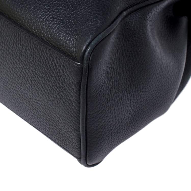 Pre Owned Armani Collezioni Black Leather Tote