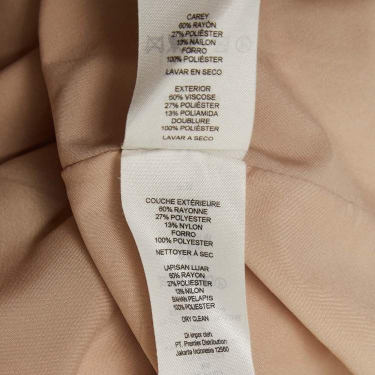 Pre Owned Armani Exchange Beige Stripe Crepe Pleated Mini Dress M