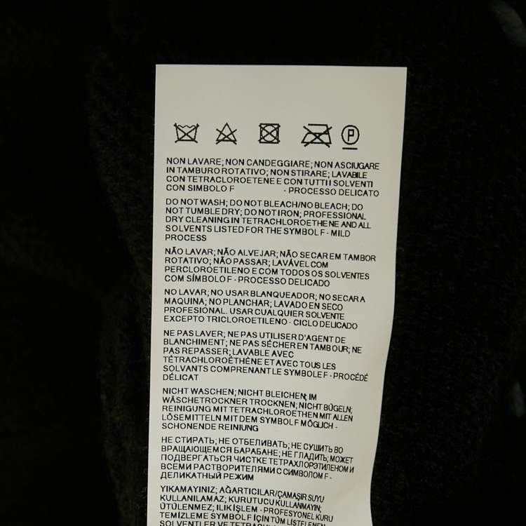 Pre Owned Armani Jeans Black Rabbit Fur Trim Knit Poncho S