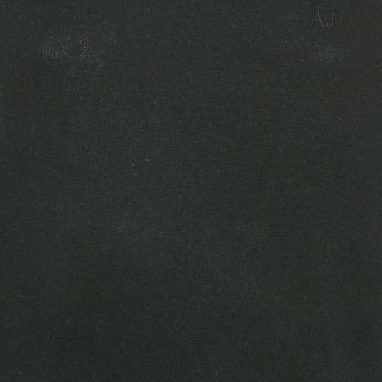 مملوكة مسبقًا Armani Jeans Monochrome Wool V-Neck Sweater M