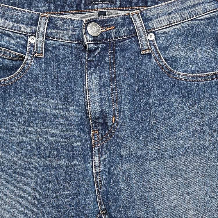 Pre Owned Armani Jeans Navy Blue Denim J45 Regular Jeans M