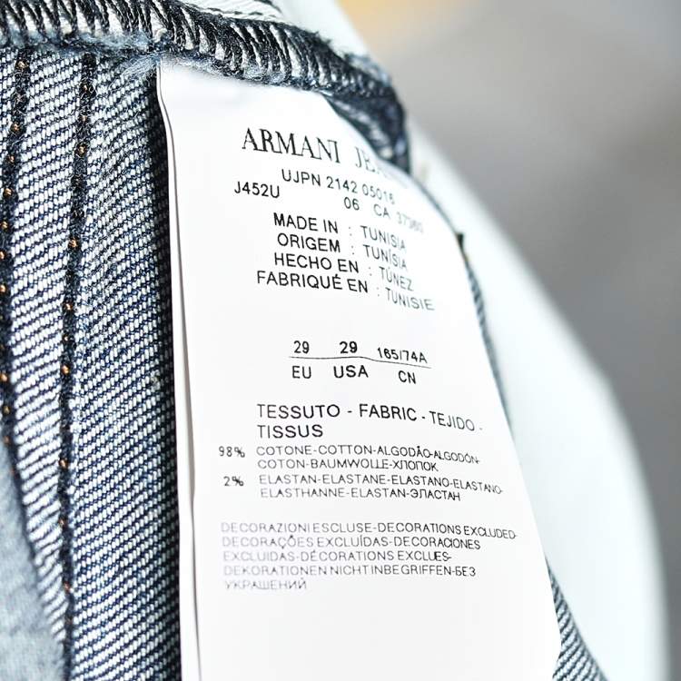 Pre Owned Armani Jeans Navy Blue Denim J45 Regular Jeans M