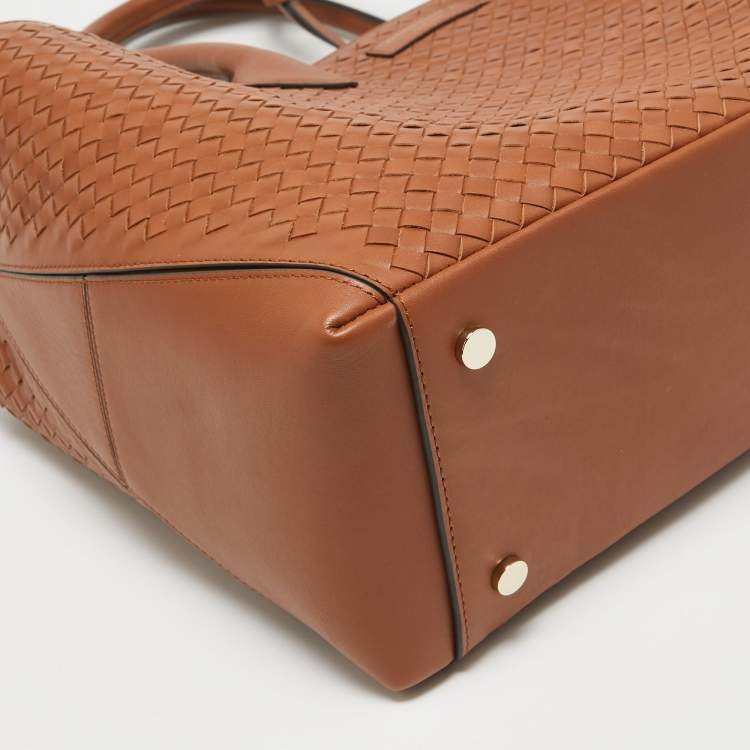 Pre Owned Aspinal Of London Brown Woven Leather London Tote