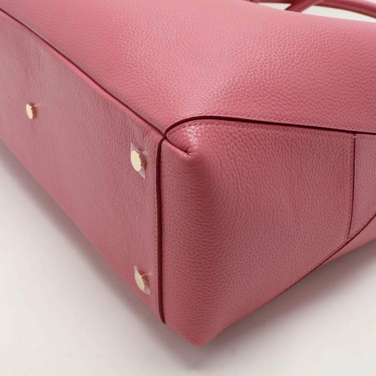 Pre Owned Aspinal Of London Pink Leather London Shopper Tote